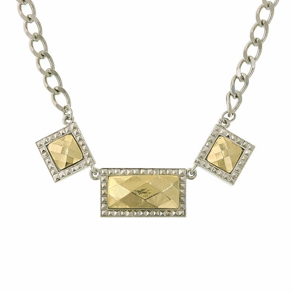 1928 Jewelry Fusion Lux Chevron Collar Necklace 16"   3" Extender