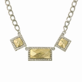 1928 Jewelry Fusion Lux Chevron Collar Necklace 16"   3" Extender
