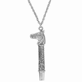 1928 Jewelry Horse Head Whistle Necklace 30"