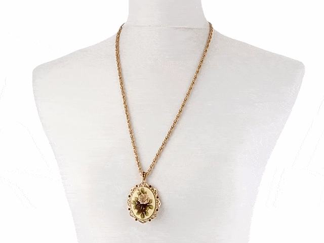 1928 Jewelry Manor House Victorian Pendant Necklace, 28"