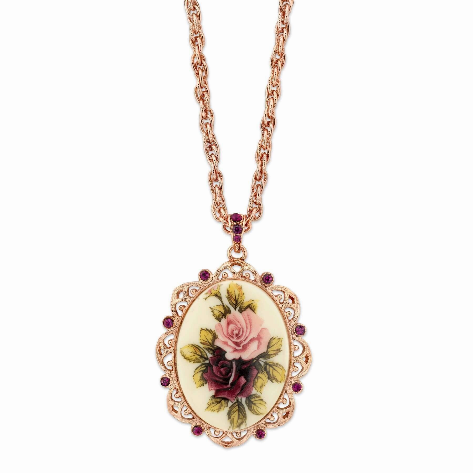 1928 Jewelry Manor House Victorian Pendant Necklace, 28"