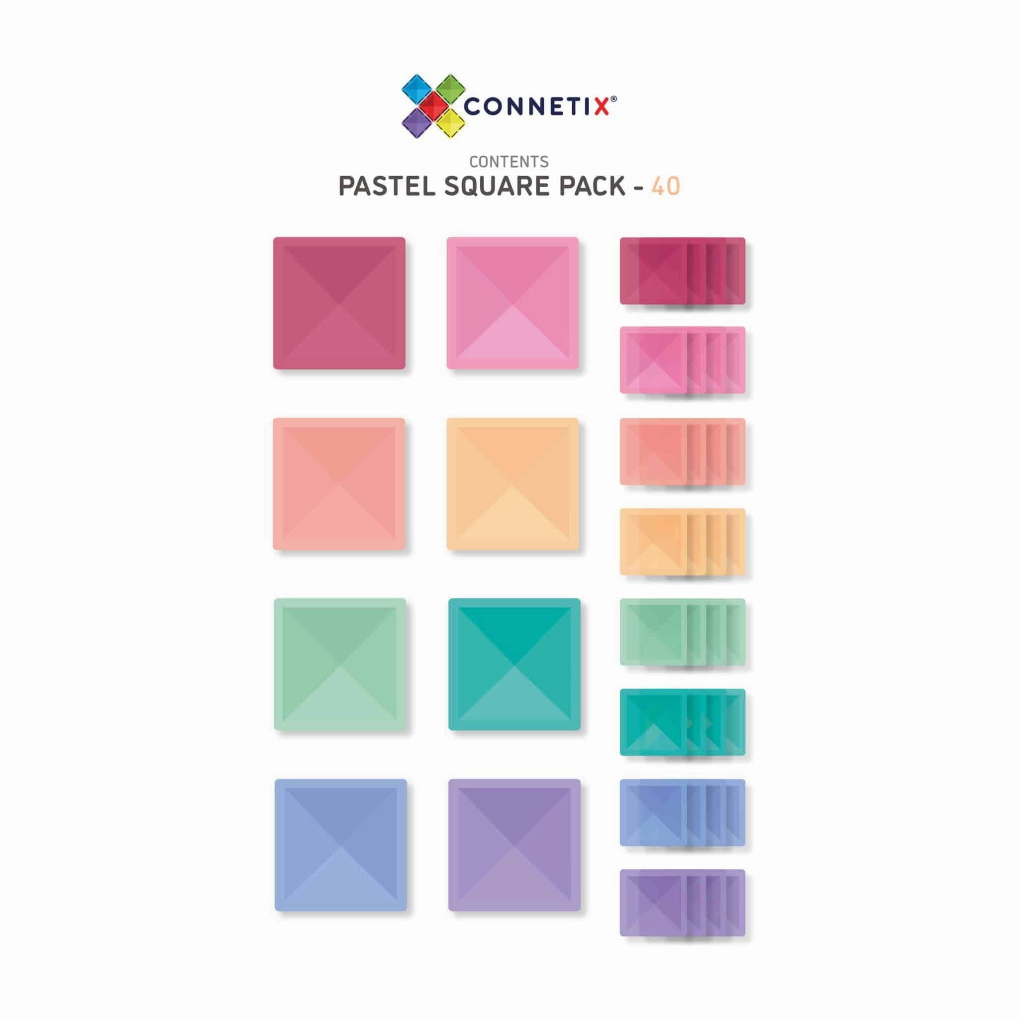 40 Piece Pastel Square Pack