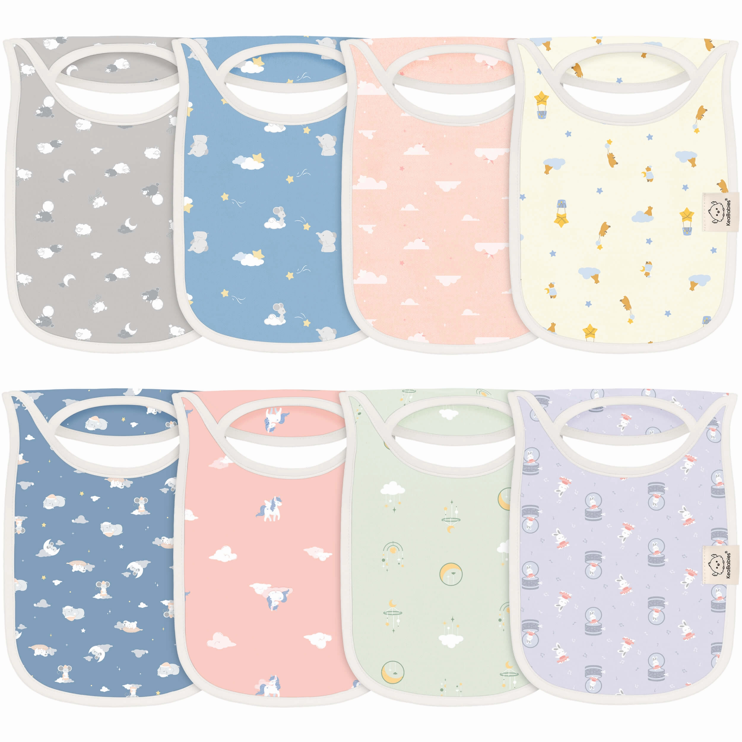 8-Pack Hallo Drool Bibs