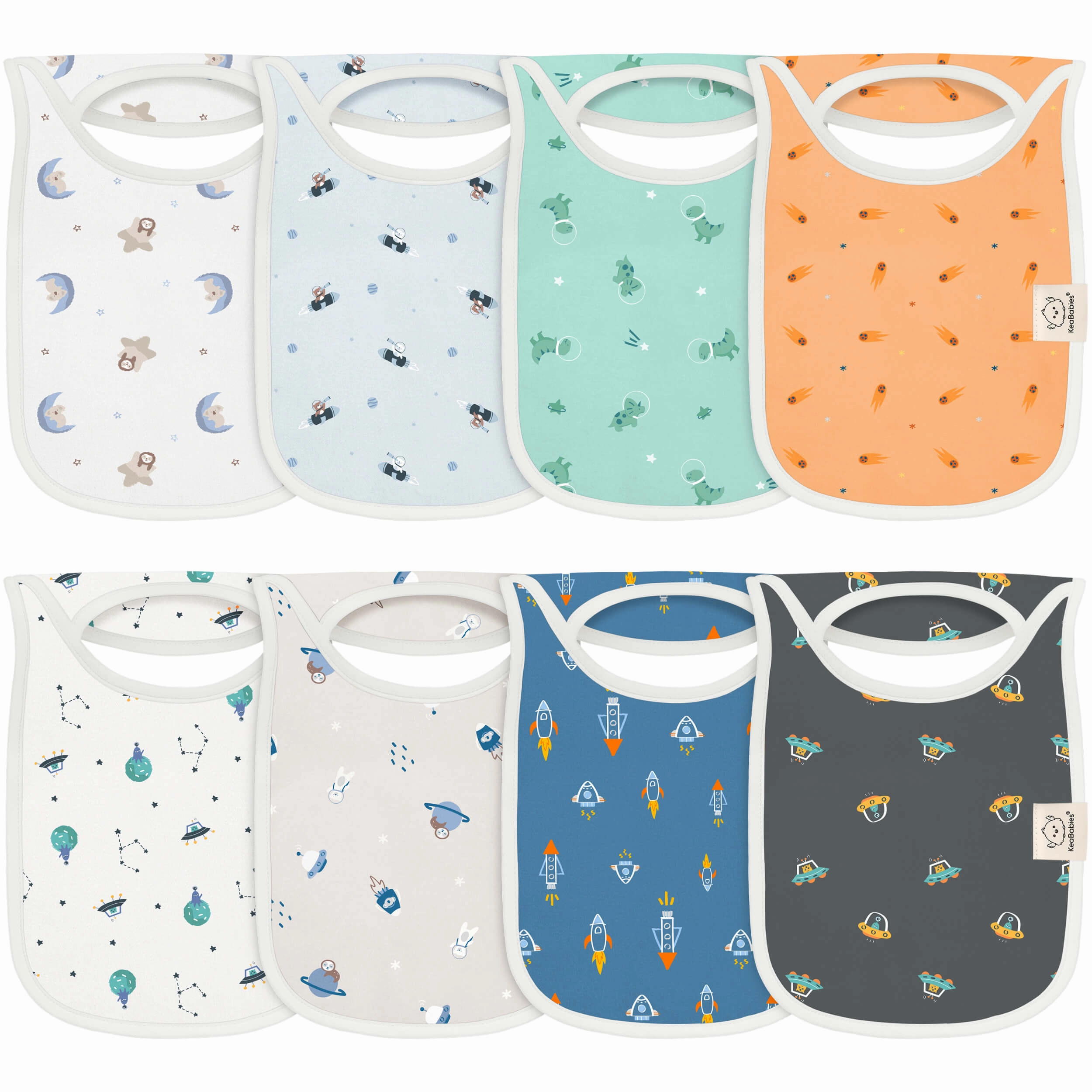 8-Pack Hallo Drool Bibs