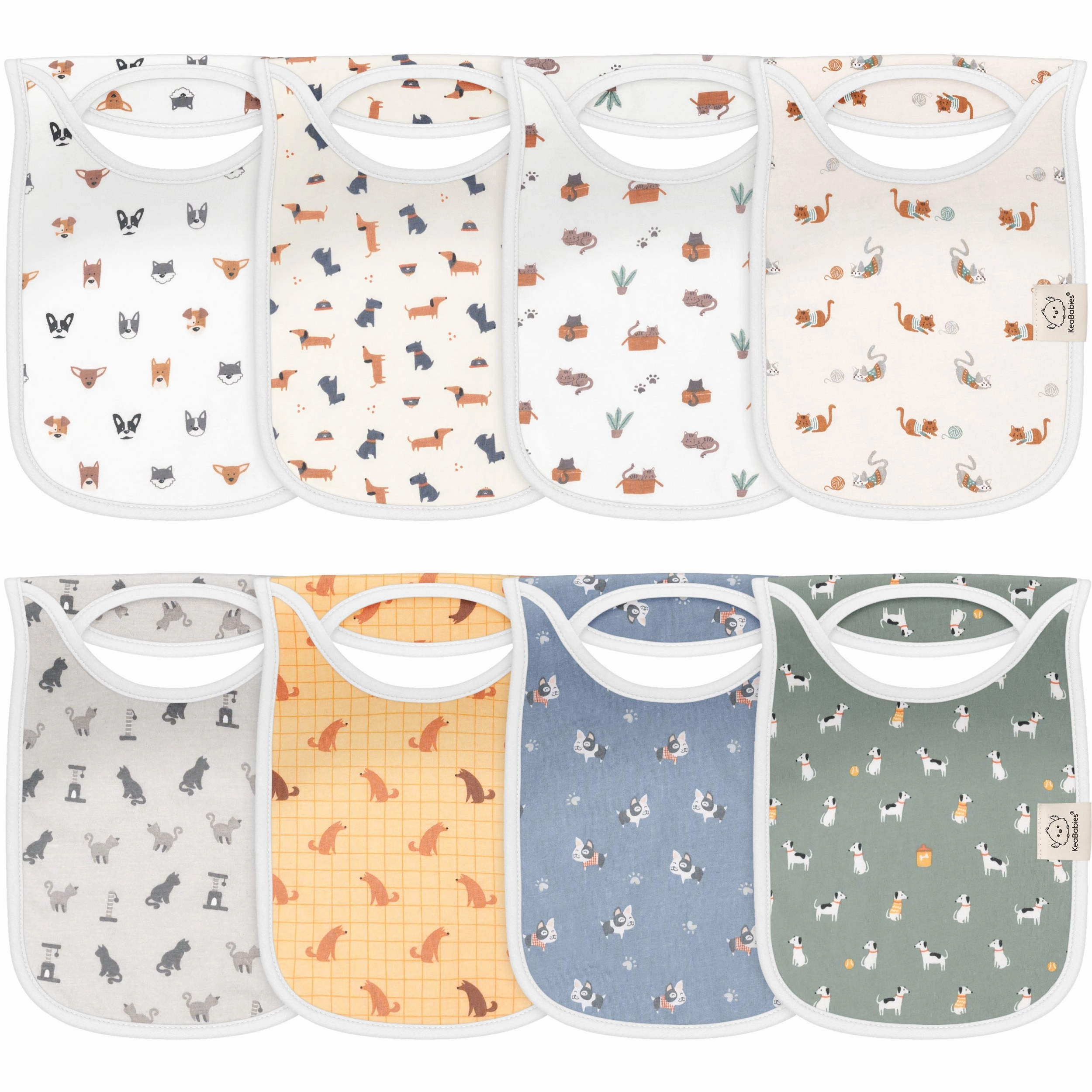 8-Pack Hallo Drool Bibs