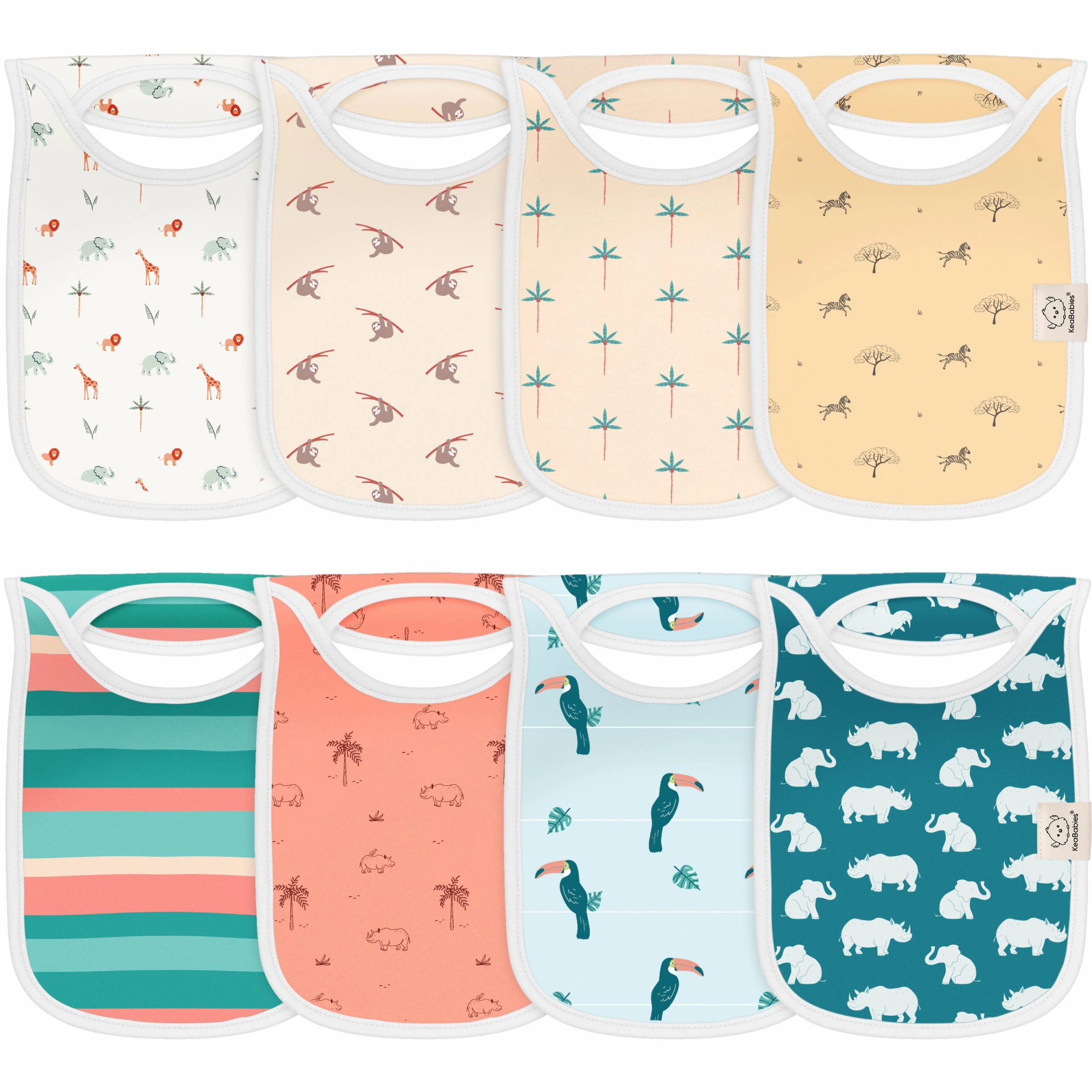 8-Pack Hallo Drool Bibs