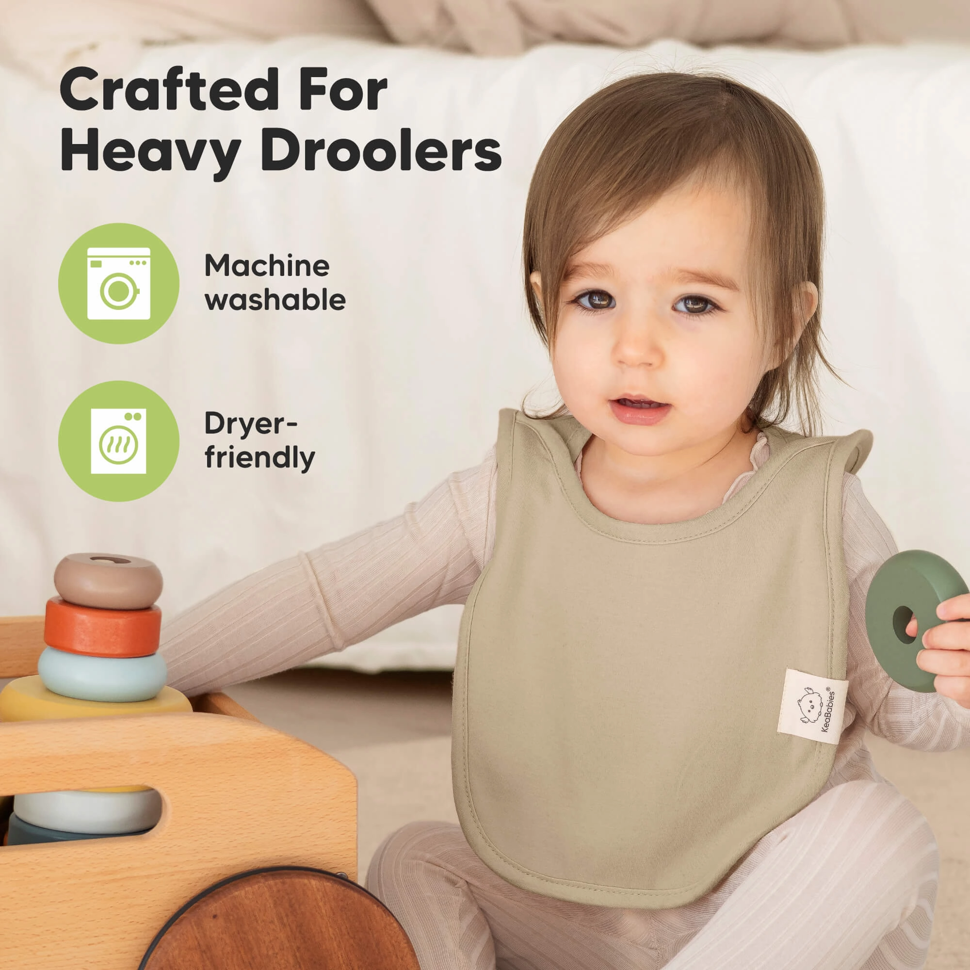 8-Pack Hallo Drool Bibs (Sahara)