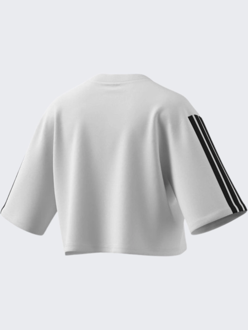 Adidas Essentials 3 Stripes Loose Women Sportswear T-Shirt White/Black