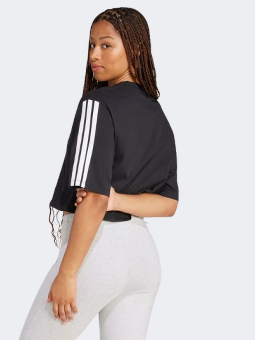 Adidas Essentials 3 Stripes Women Sportswear T-Shirt Black/White