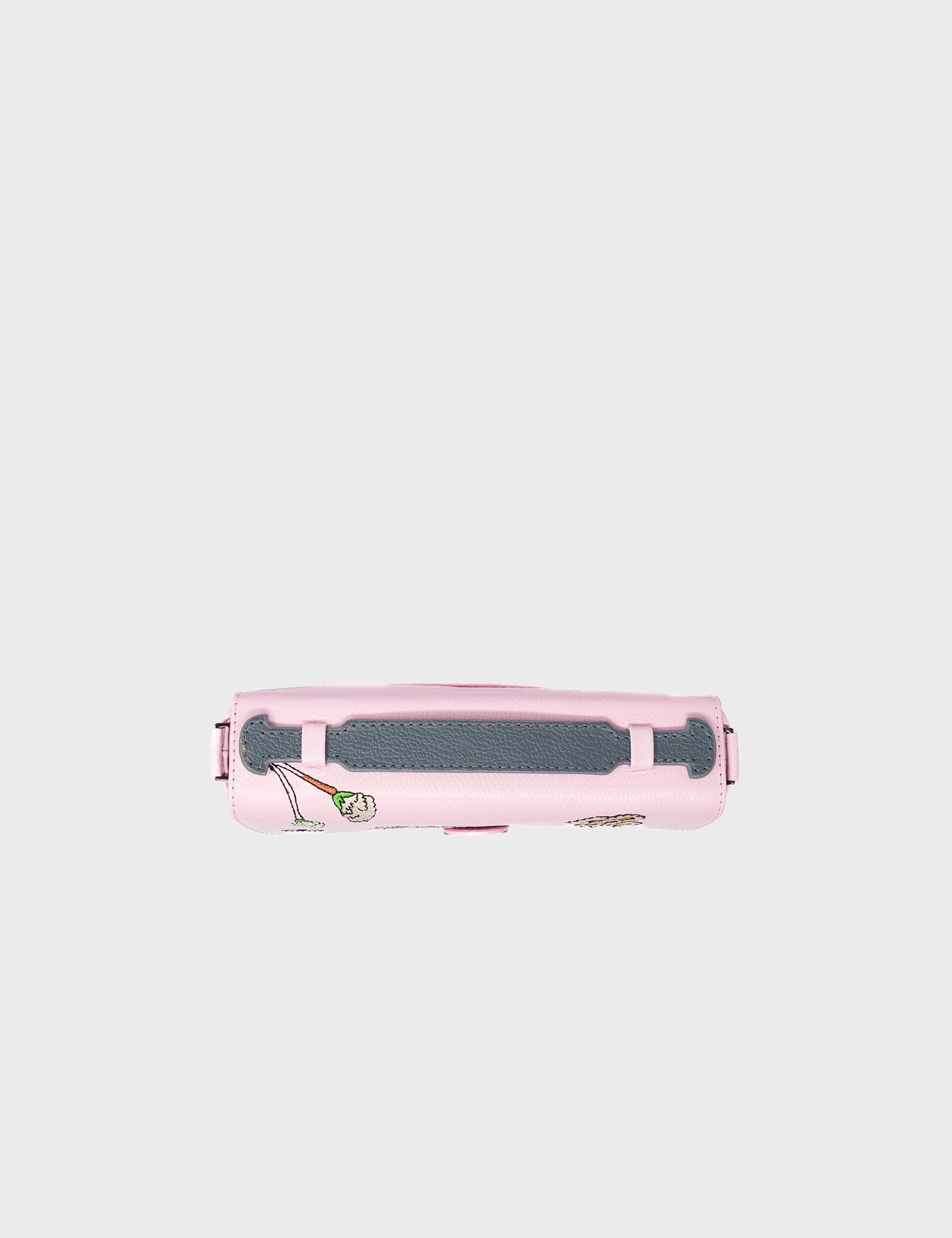 Amantis Parfait Pink Leather Crossbody Mini Handbag - Flowers Design