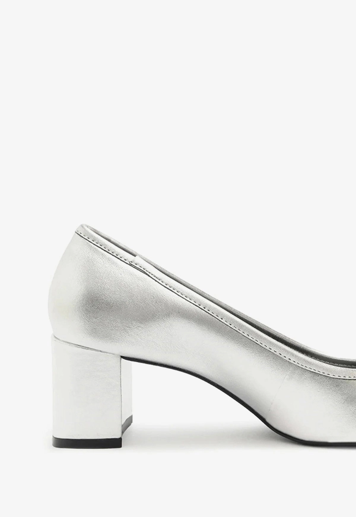 Arissa Block Metallic Leather Pump
