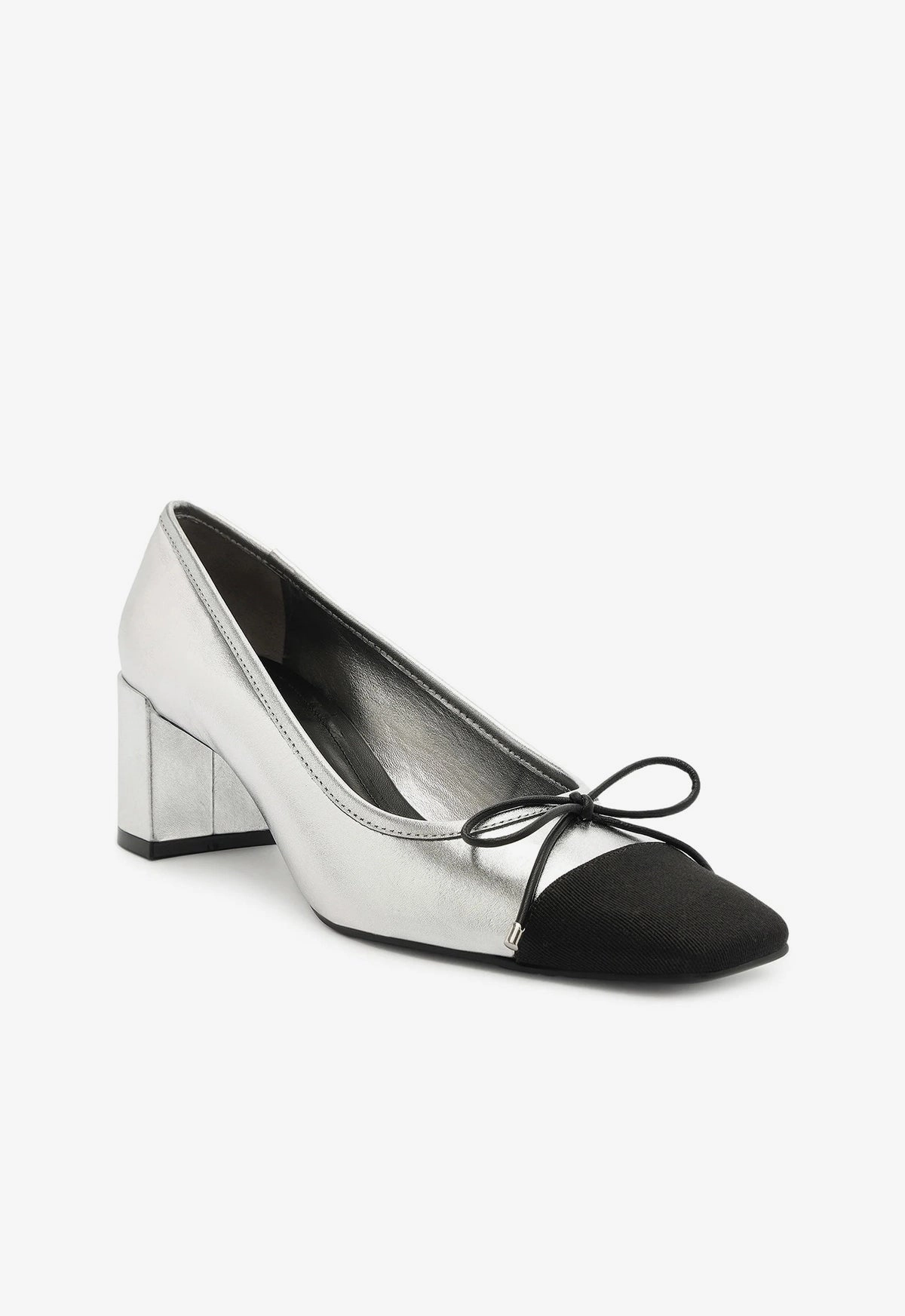 Arissa Block Metallic Leather Pump