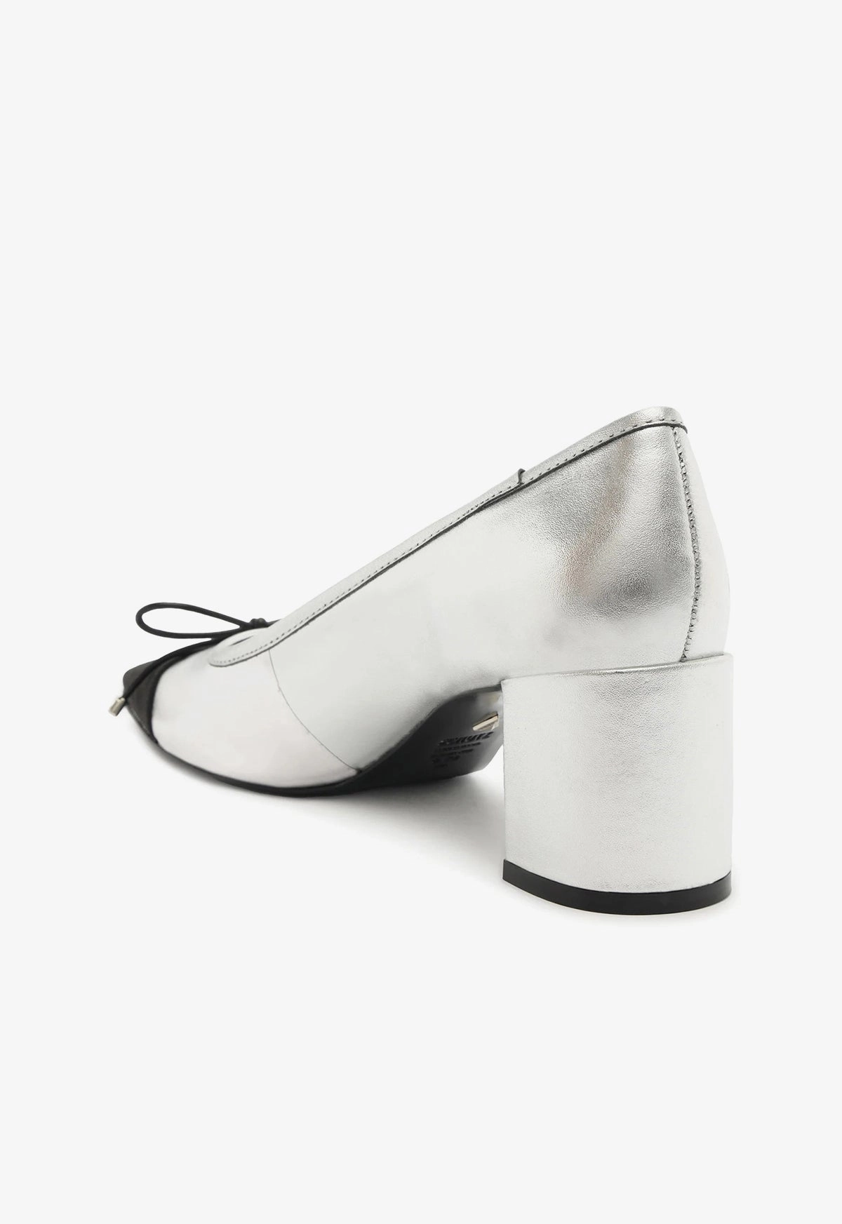Arissa Block Metallic Leather Pump