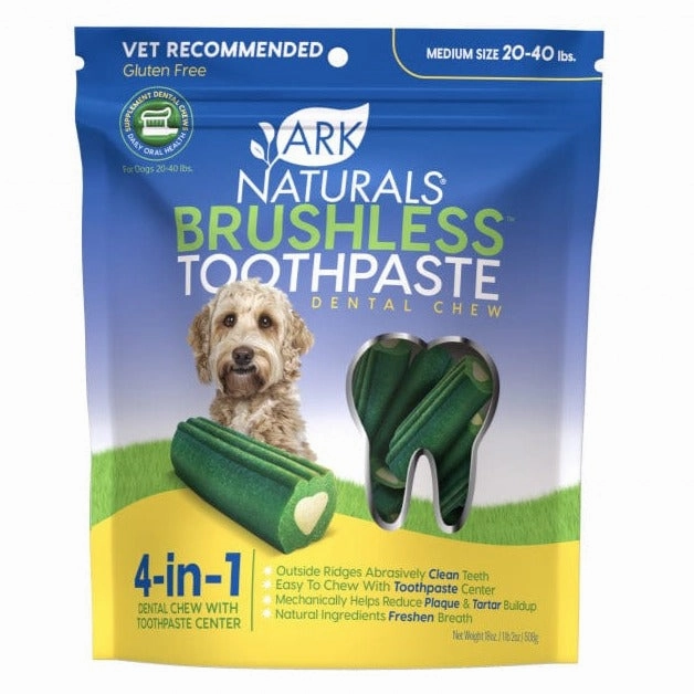 Ark Naturals Brushless-Toothpaste Medium Dog Treats