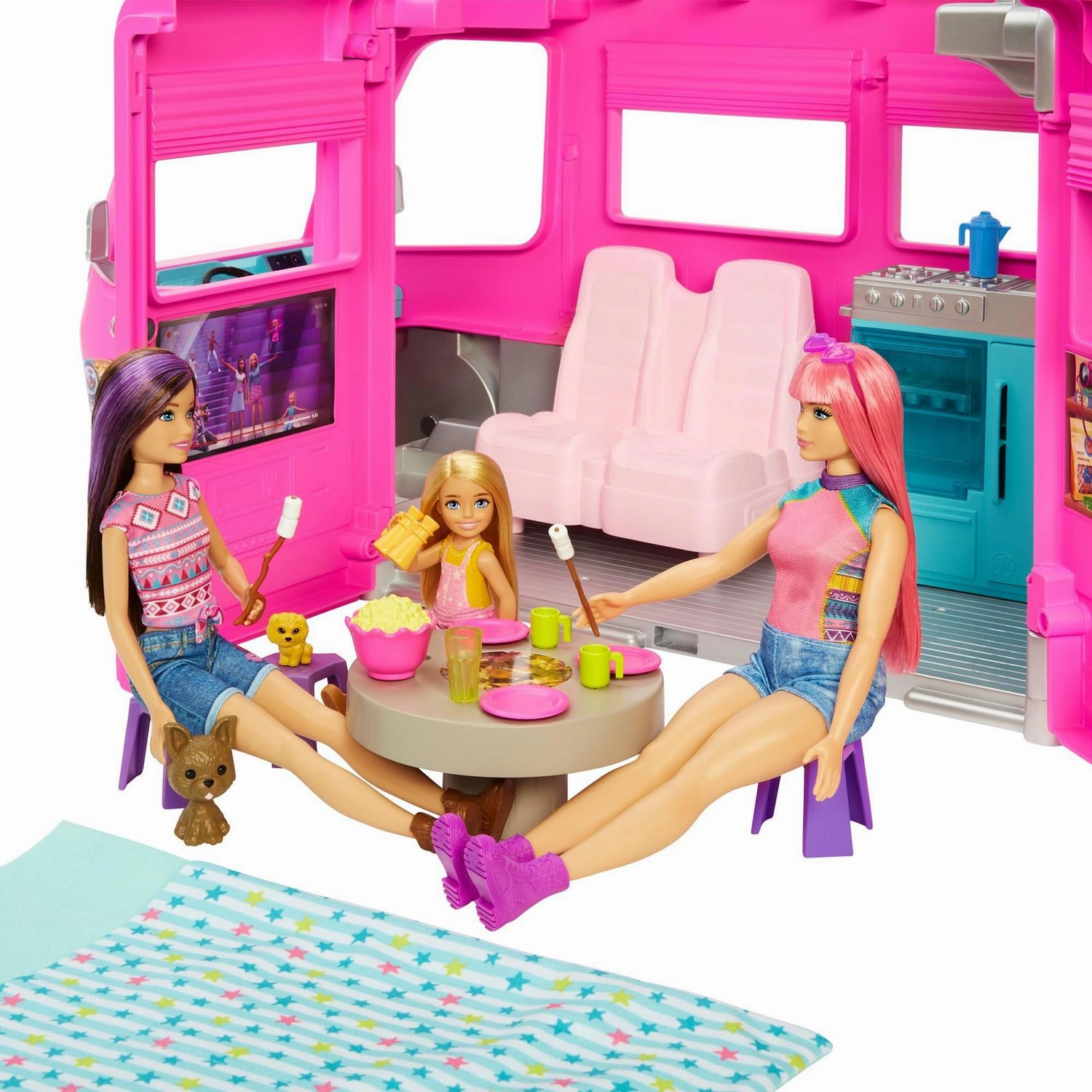 Barbie HCD46 Dream Camper Vehicle Playset for Kids Ages 3 Years and Up