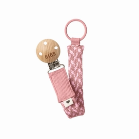 BIBS Soother Clip Braided - Dusty Pink & Baby Pink