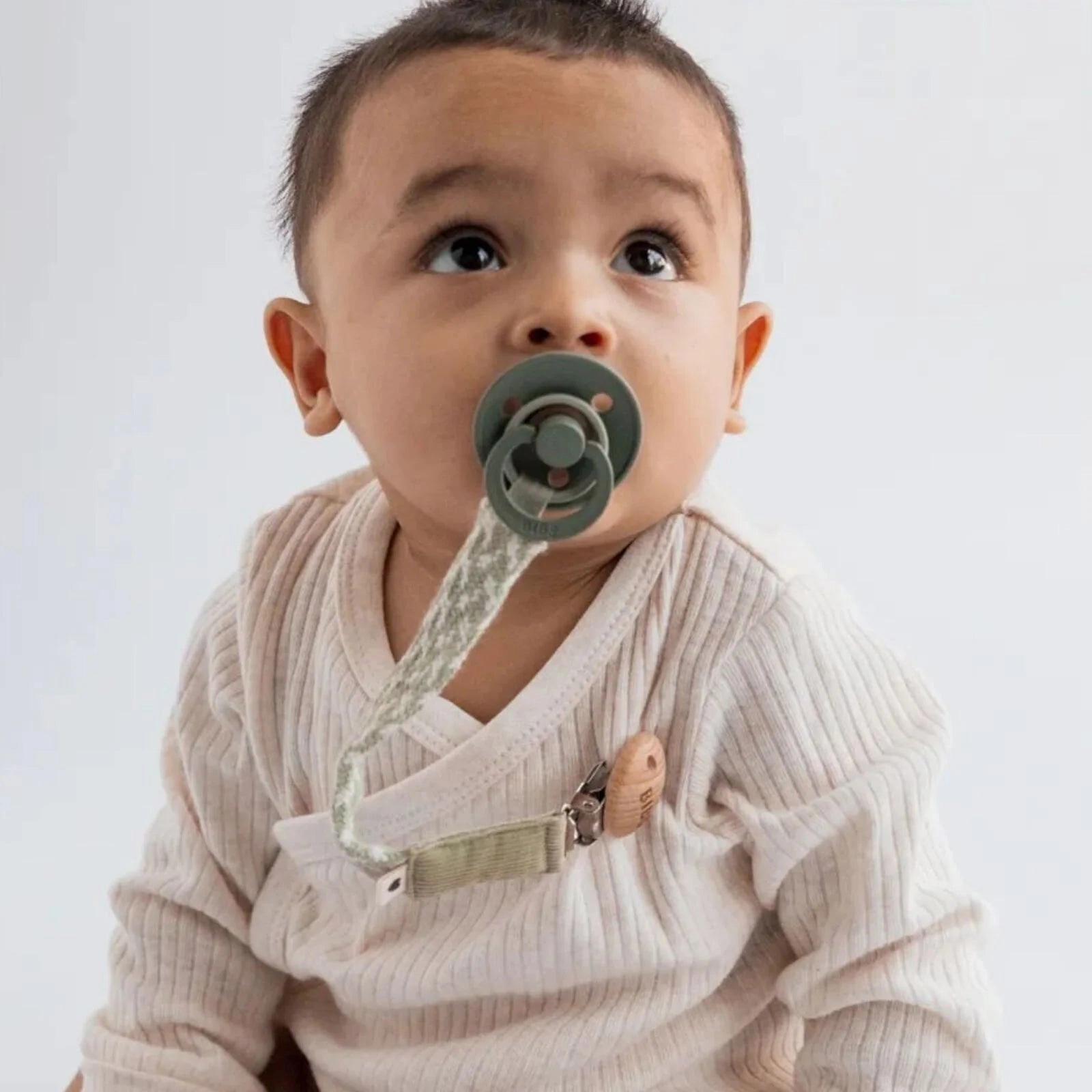 BIBS Soother Clip Braided - Petrol & Baby Blue