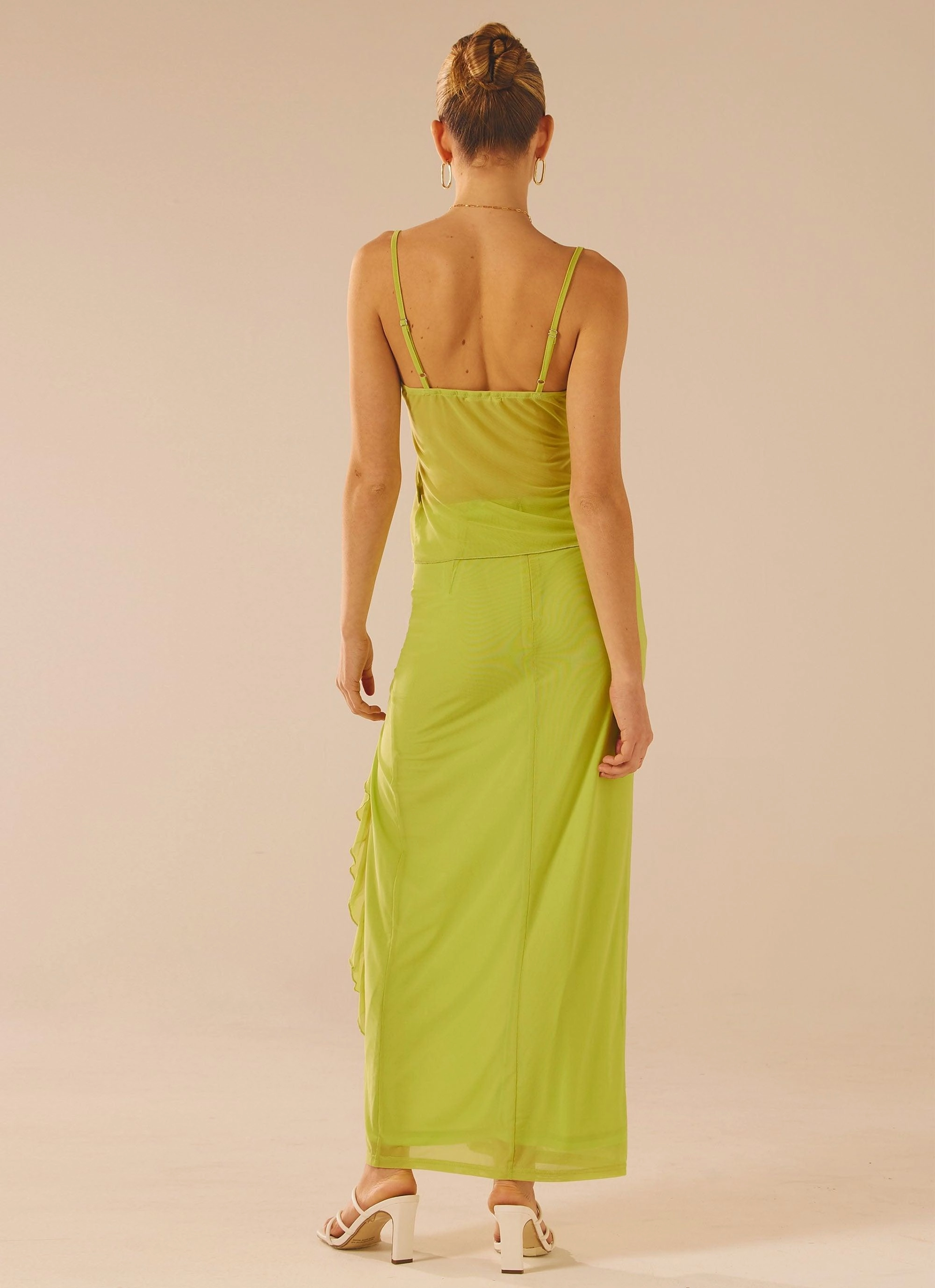 Bittersweet Mesh Maxi Skirt - Fern