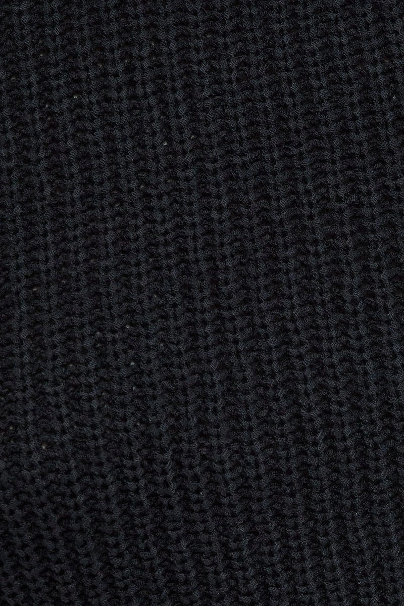 Black Knit Vest Crew Neck