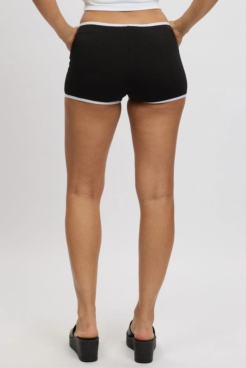 Black Shorts Contrast Binding