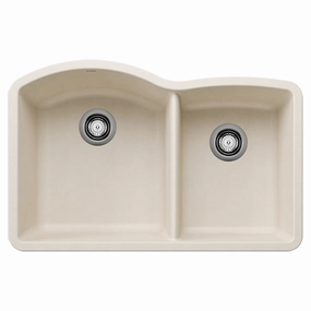 Blanco 440180 Diamond 32" Undermount Double Basin Silgranit Kitchen Sink, White