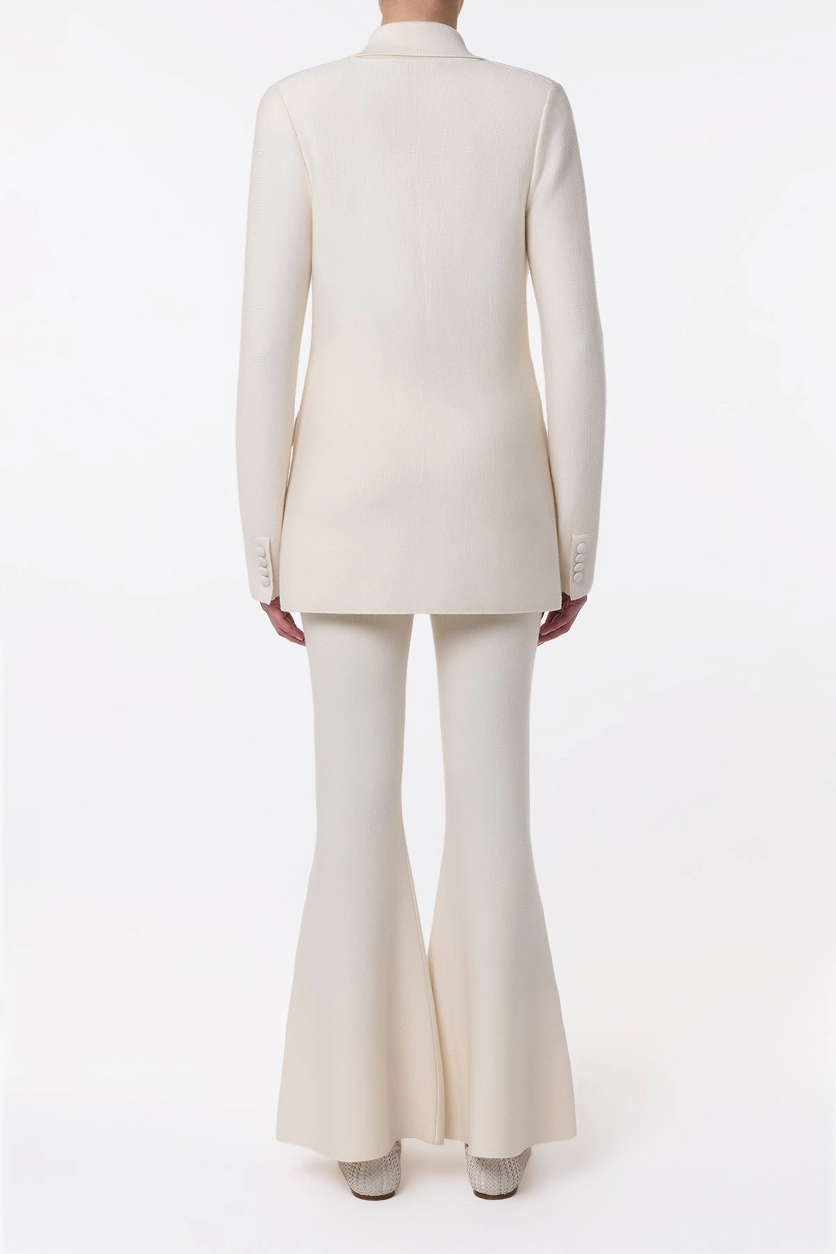 Bowen Knit Jacket in Ivory Merino Wool Cashmere