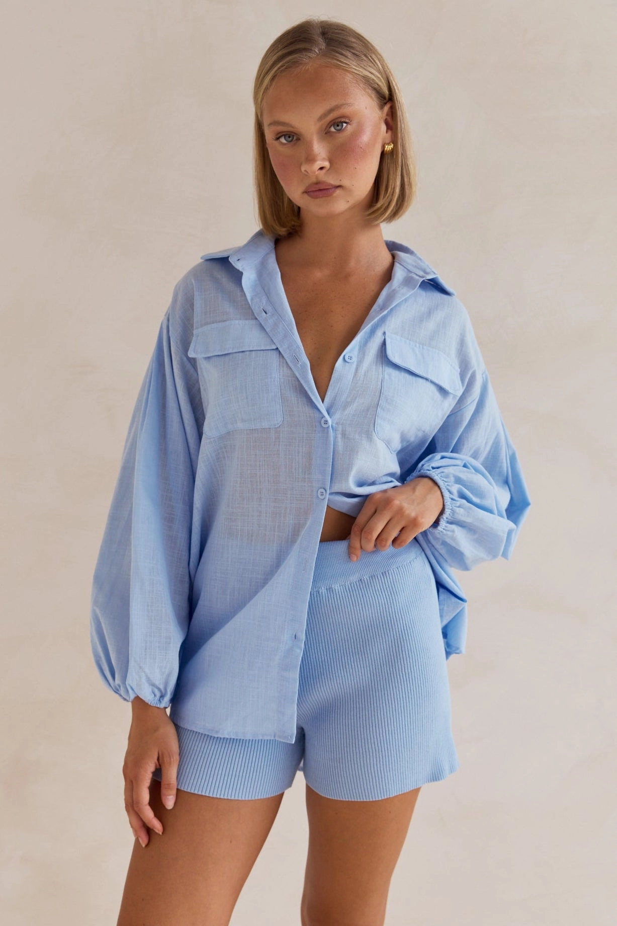 Bumble Knit Shorts (Blue)