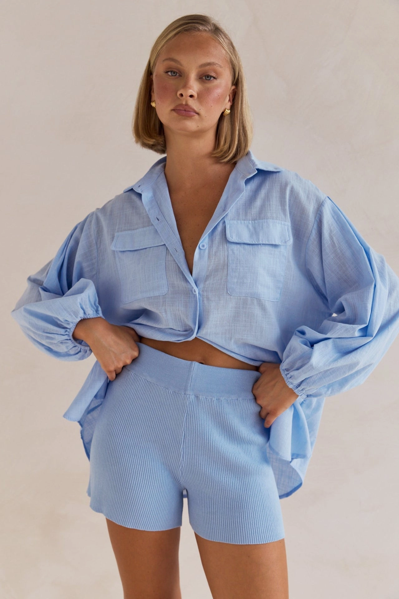 Bumble Knit Shorts (Blue)