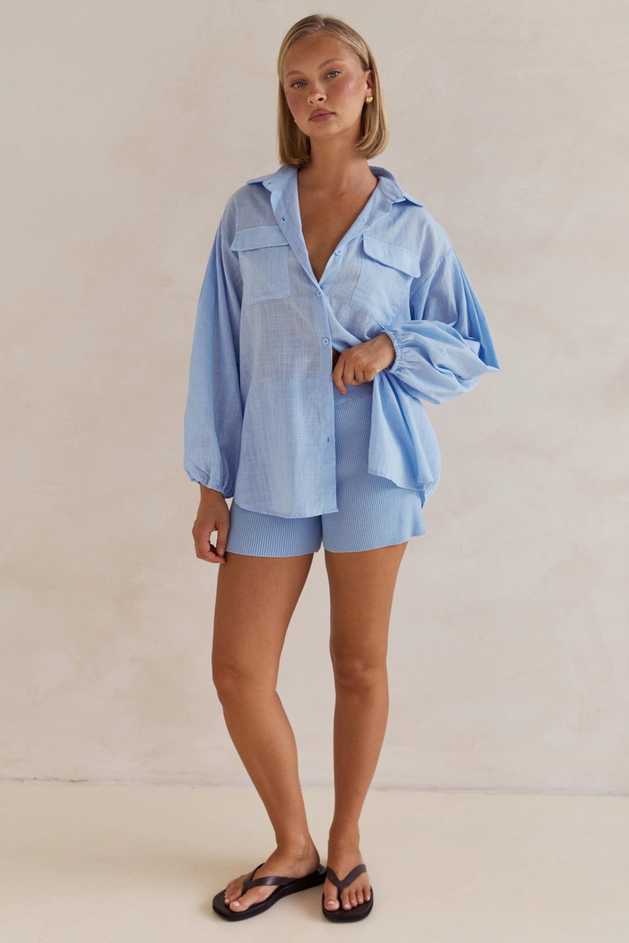 Bumble Knit Shorts (Blue)