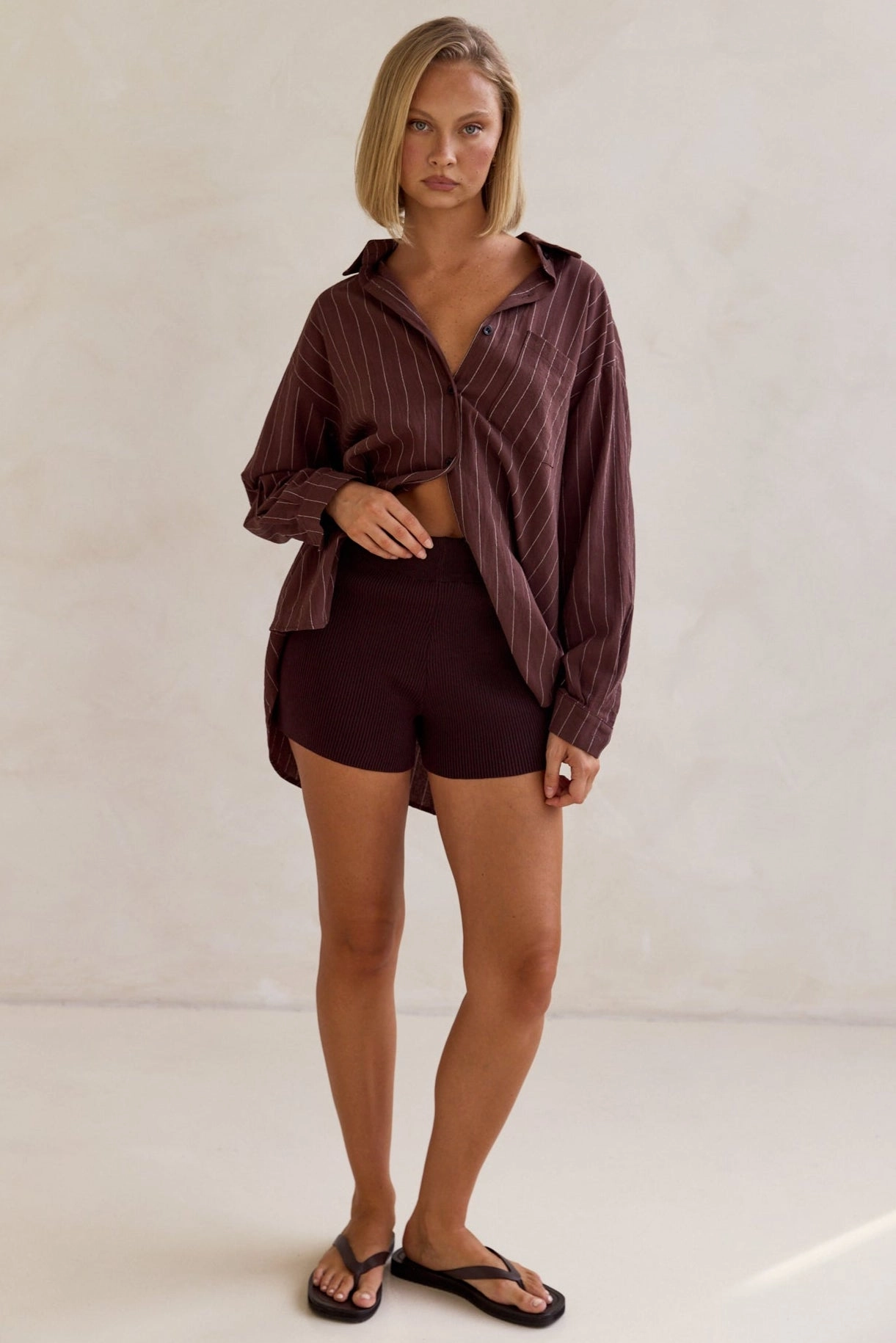 Bumble Knit Shorts (Chocolate)