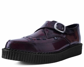 Burgundy Rub Off Pointed Buckle Anarchic Creeper
