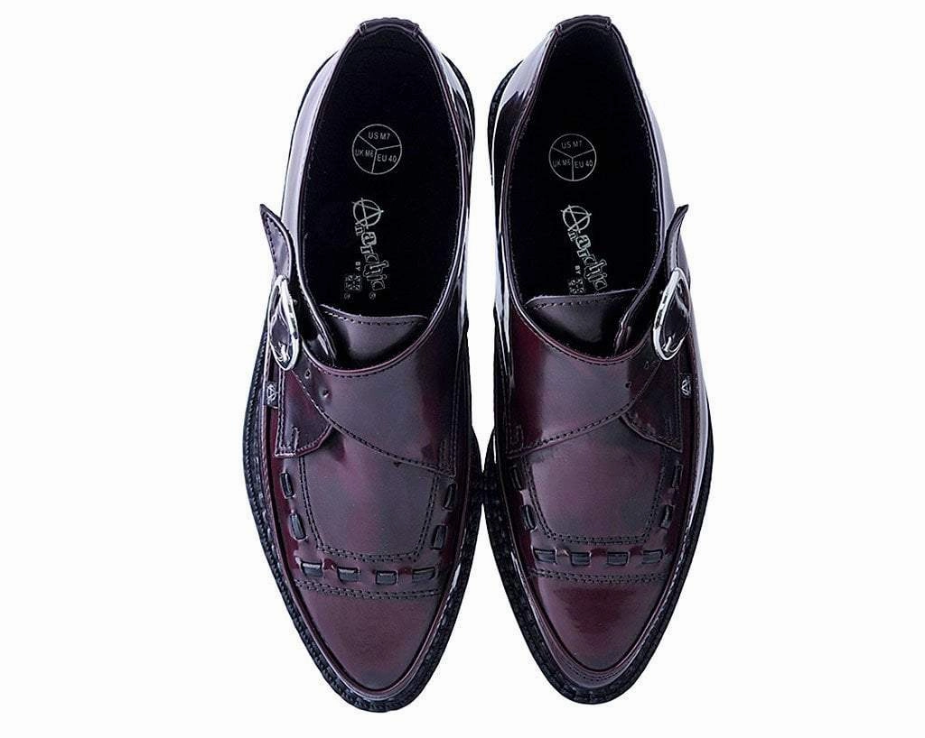 Burgundy Rub Off Pointed Buckle Anarchic Creeper