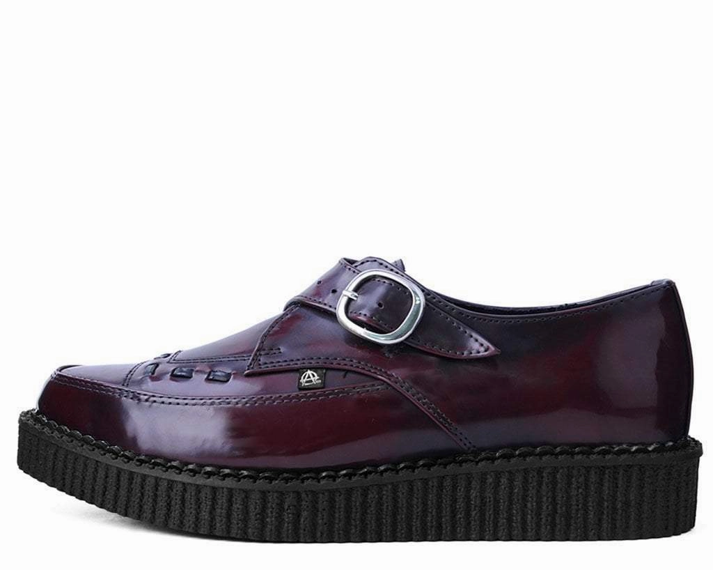 Burgundy Rub Off Pointed Buckle Anarchic Creeper