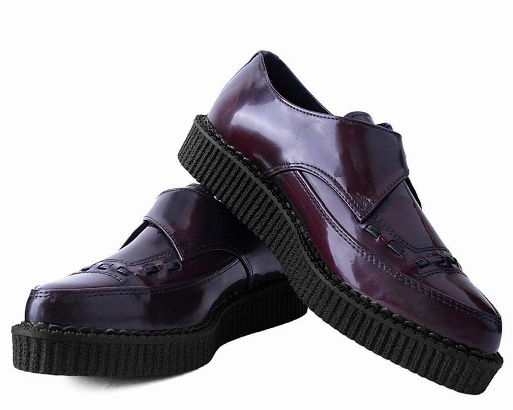 Burgundy Rub Off Pointed Buckle Anarchic Creeper