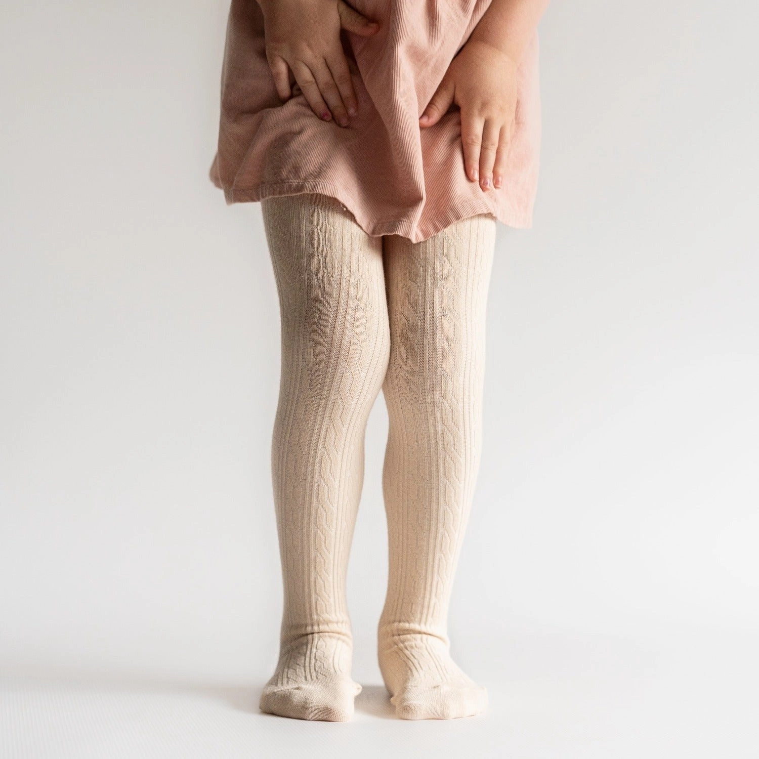 Cable Knit Tights - Vanilla