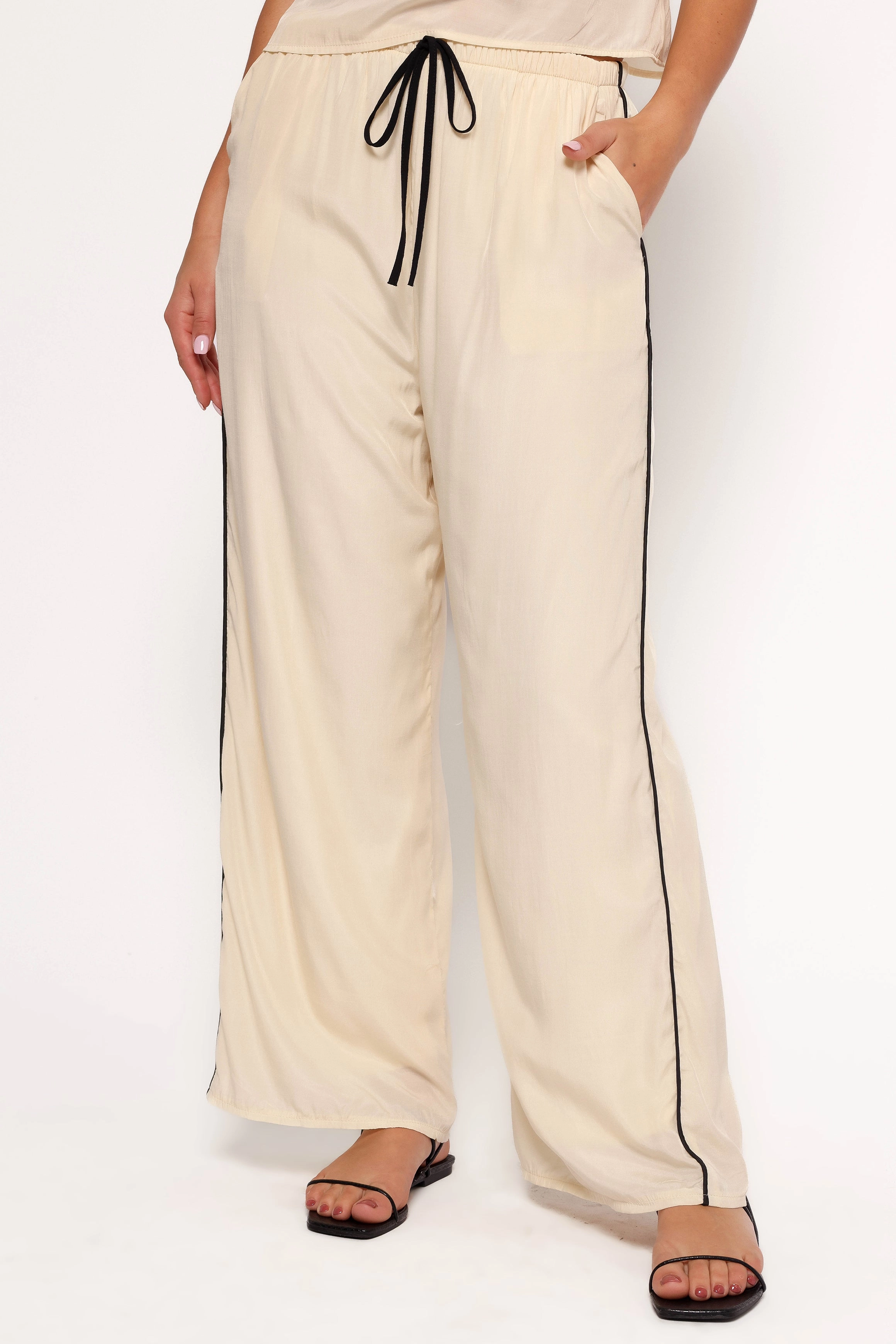 Callie Pant - Cream Black