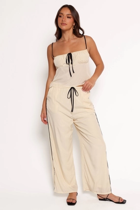 Callie Pant - Cream Black