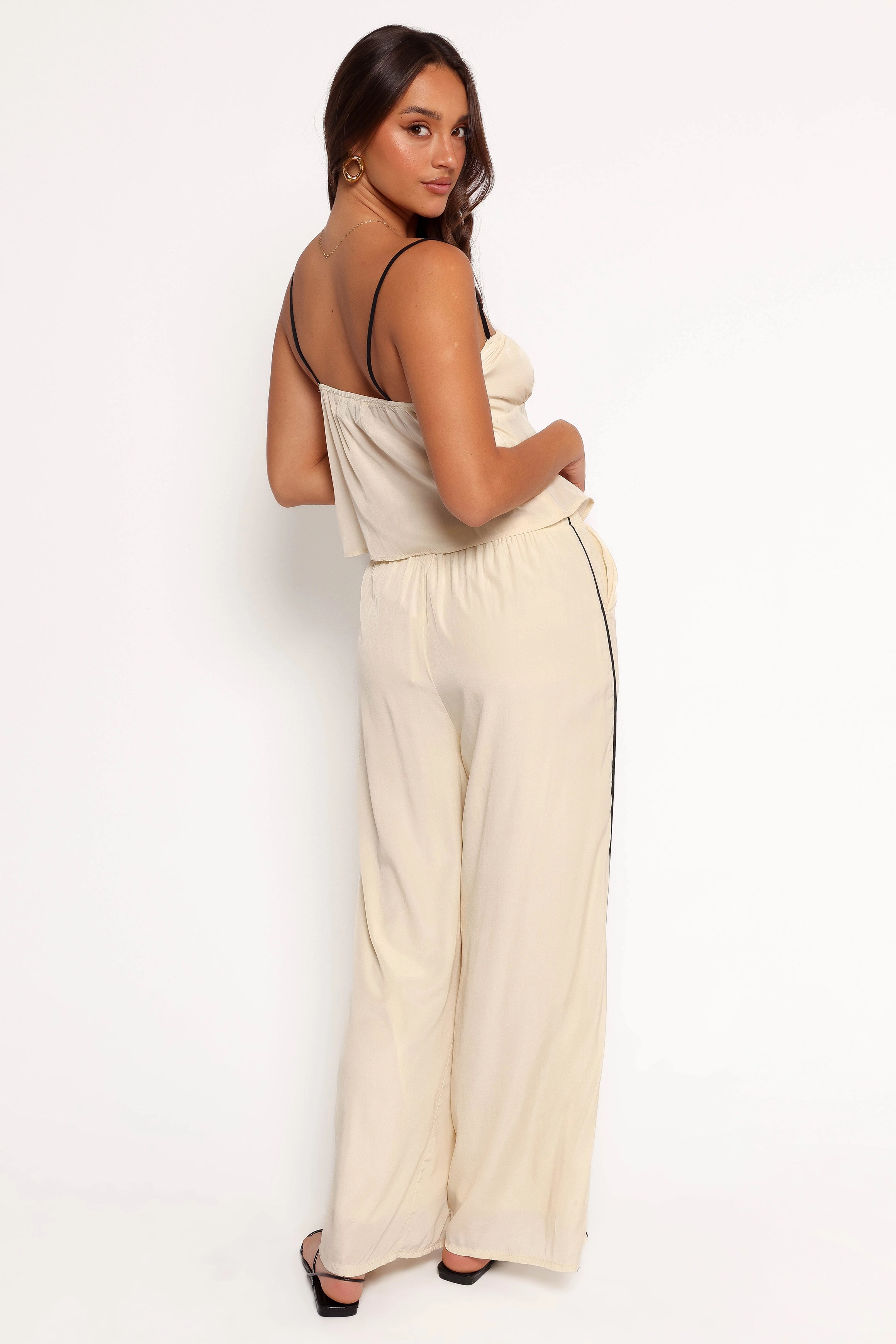 Callie Pant - Cream Black
