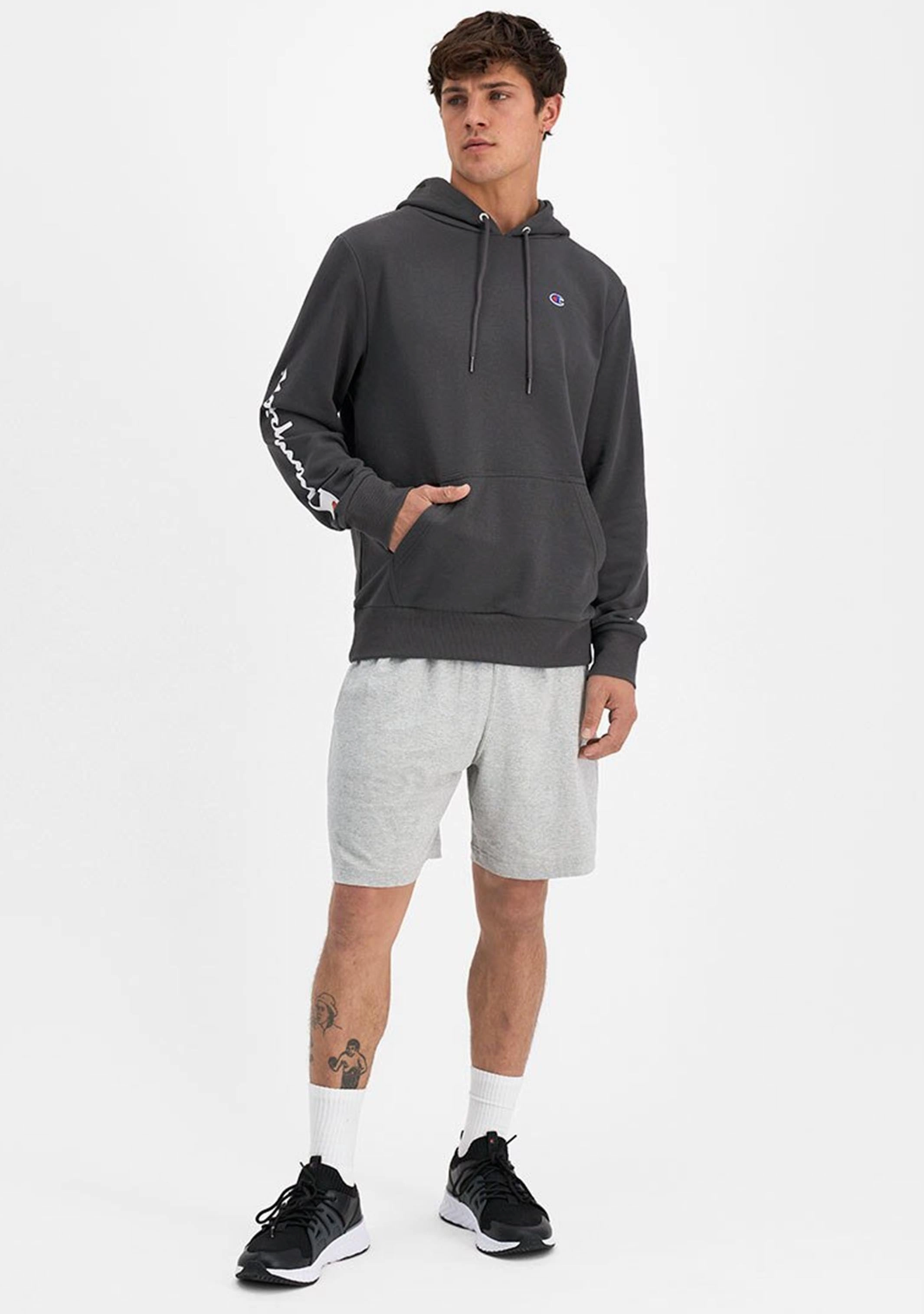 Champion Mens French Terry Script Hoodie