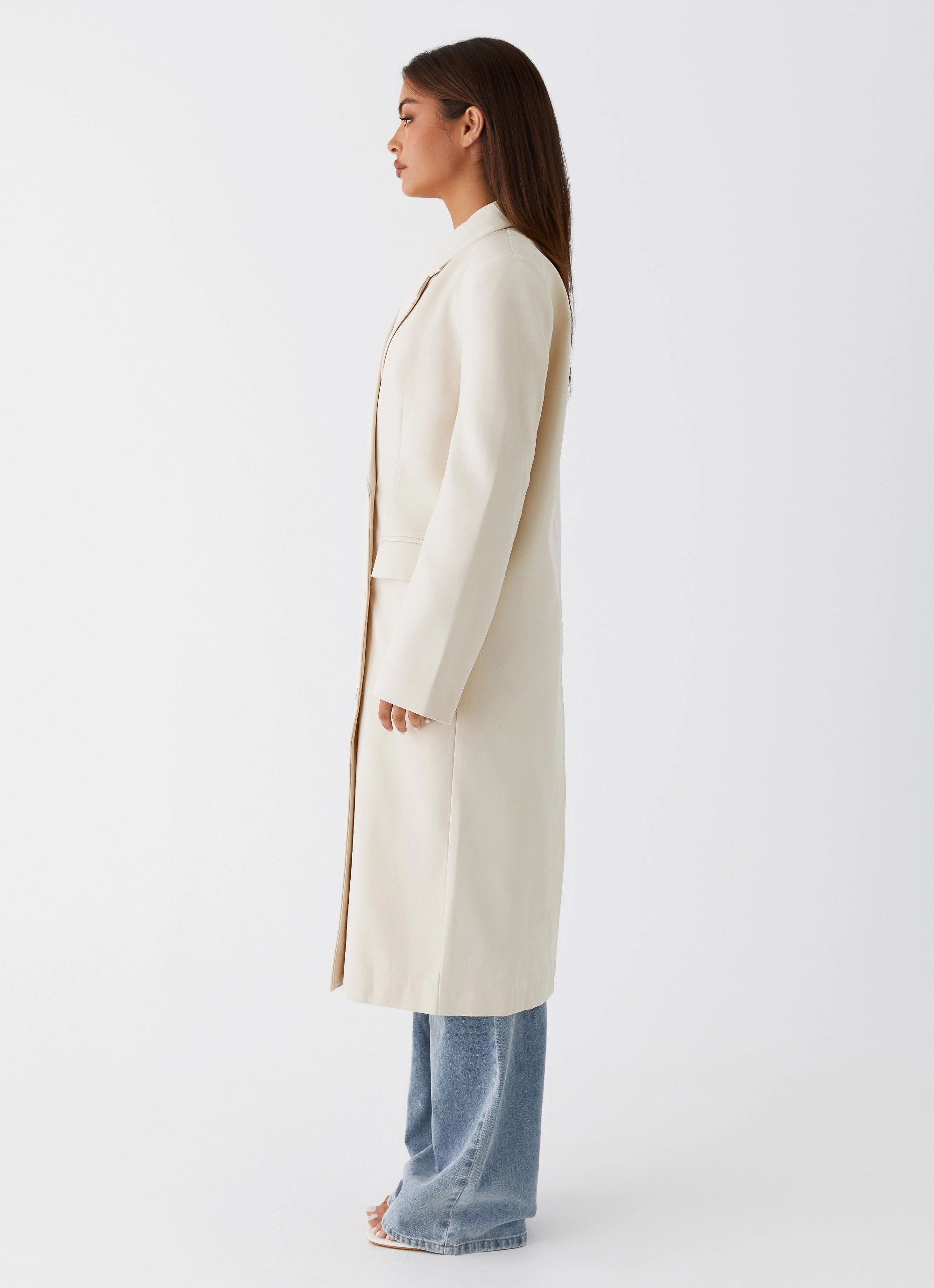 Dalia Double Breasted Blazer Coat - Beige