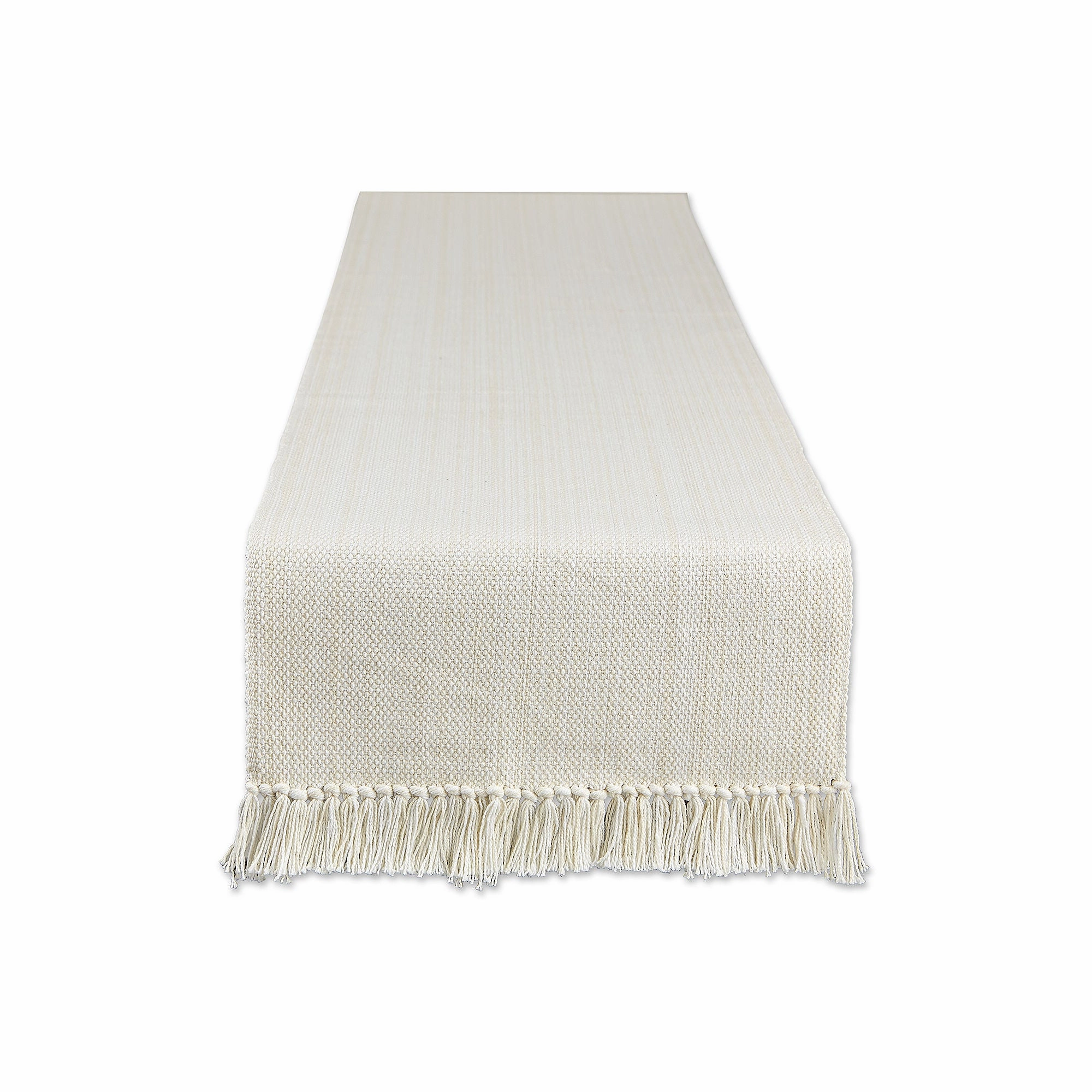 Design Imports Natural Variegated Fringe Table Runner CAMZ12097 - OFF-WHITE ONE SIZE