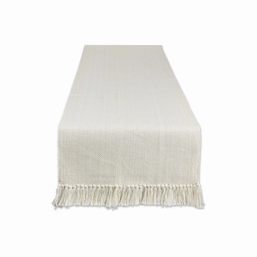 Design Imports Natural Variegated Fringe Table Runner CAMZ12097 - OFF-WHITE ONE SIZE