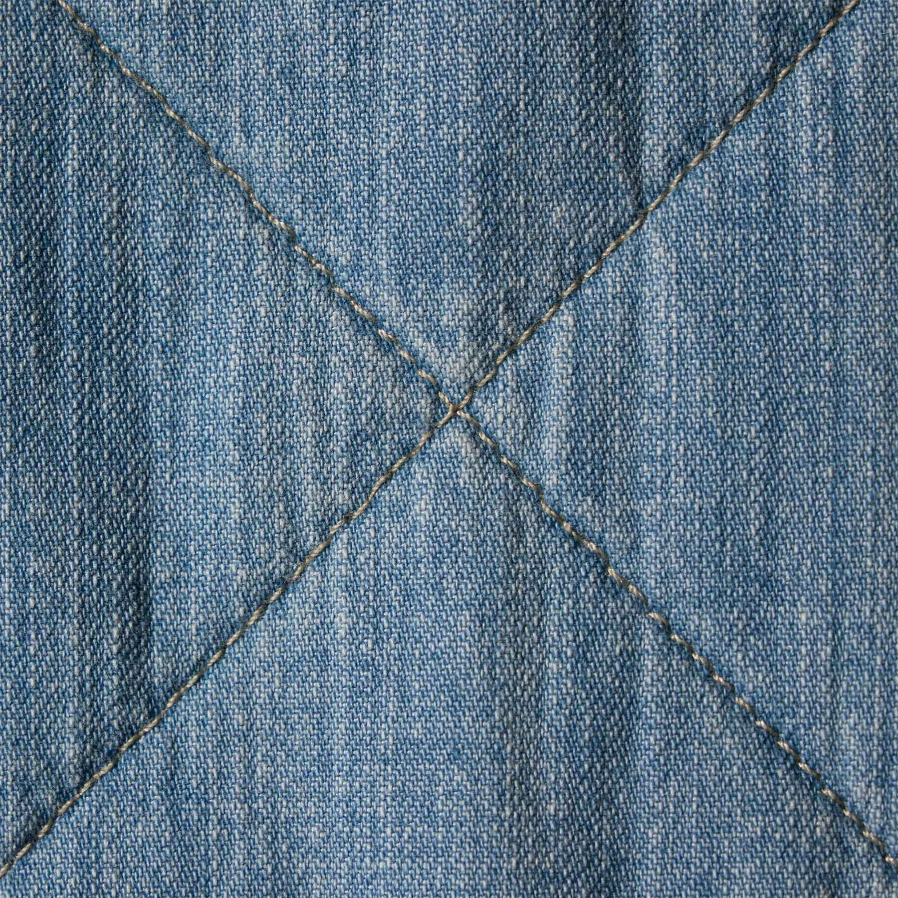 Diamond Quilted Denim Jacket - Bleach Wash