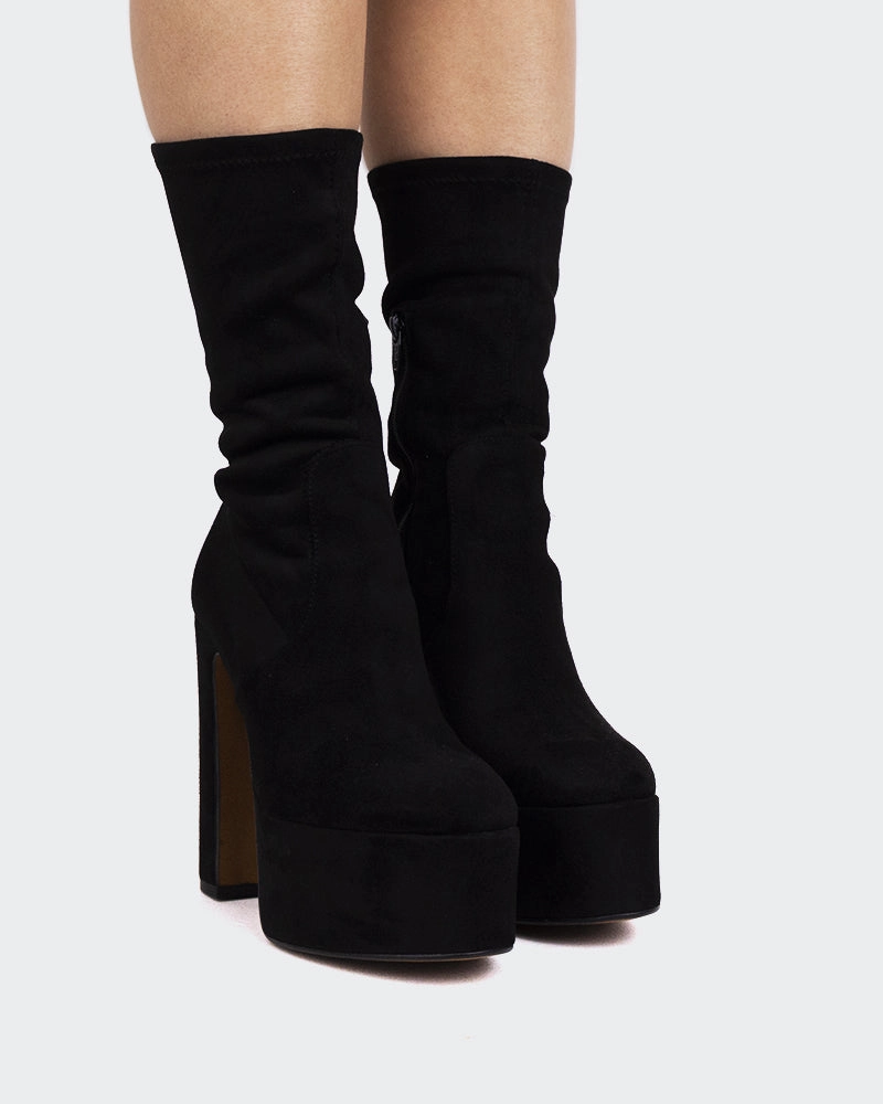 Dixie Black Suede Stretch