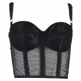 Dolce & Gabbana Bustier Top in Black Nylon