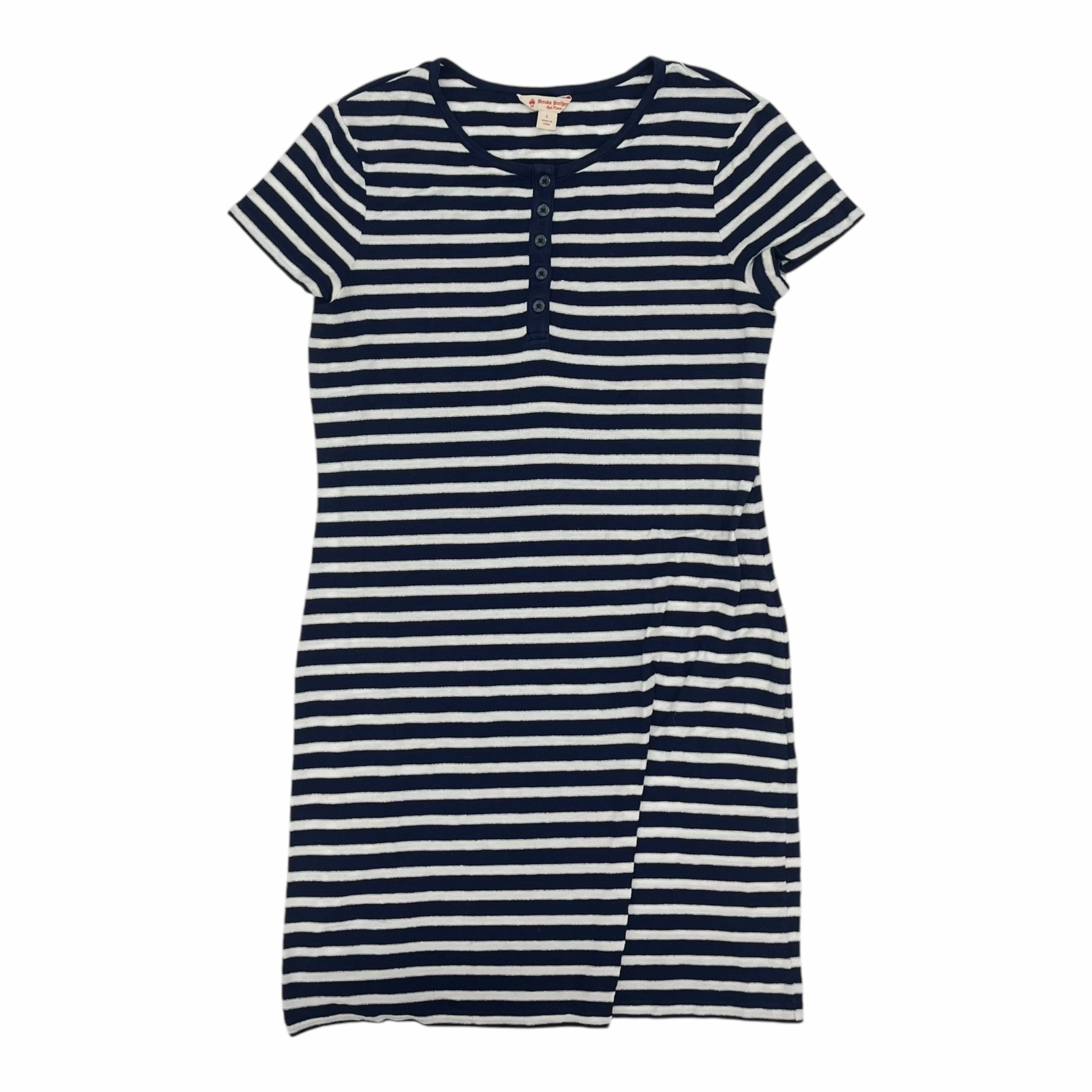 Dress Casual Short By Brooks Brothers In Blue & White, Size:L