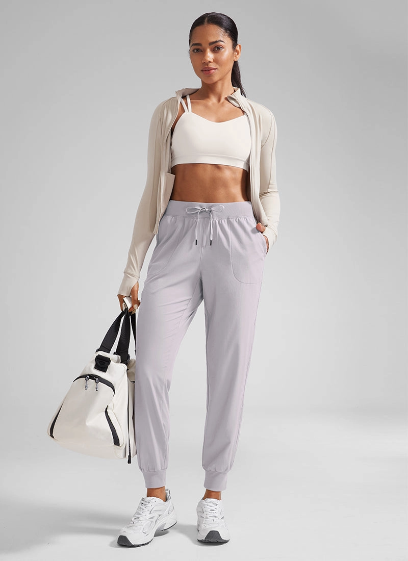 Feathery-Fit Drawstring Jogger with Pockets 28'' - Flat Waistband