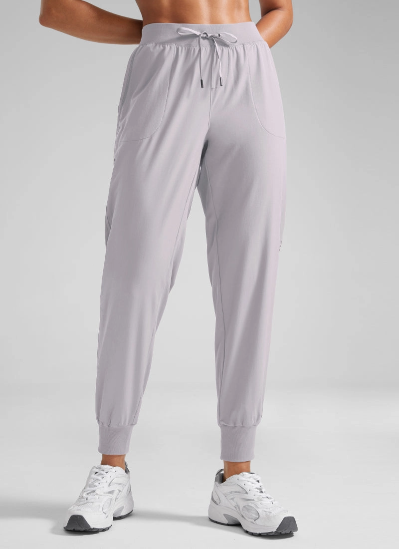 Feathery-Fit Drawstring Jogger with Pockets 28'' - Flat Waistband