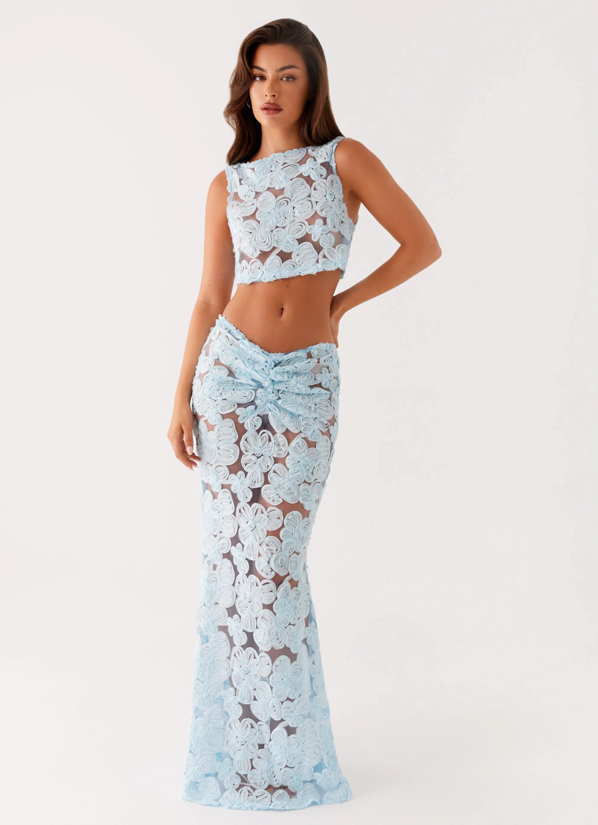 Fiorella Floret Maxi Skirt - Blue