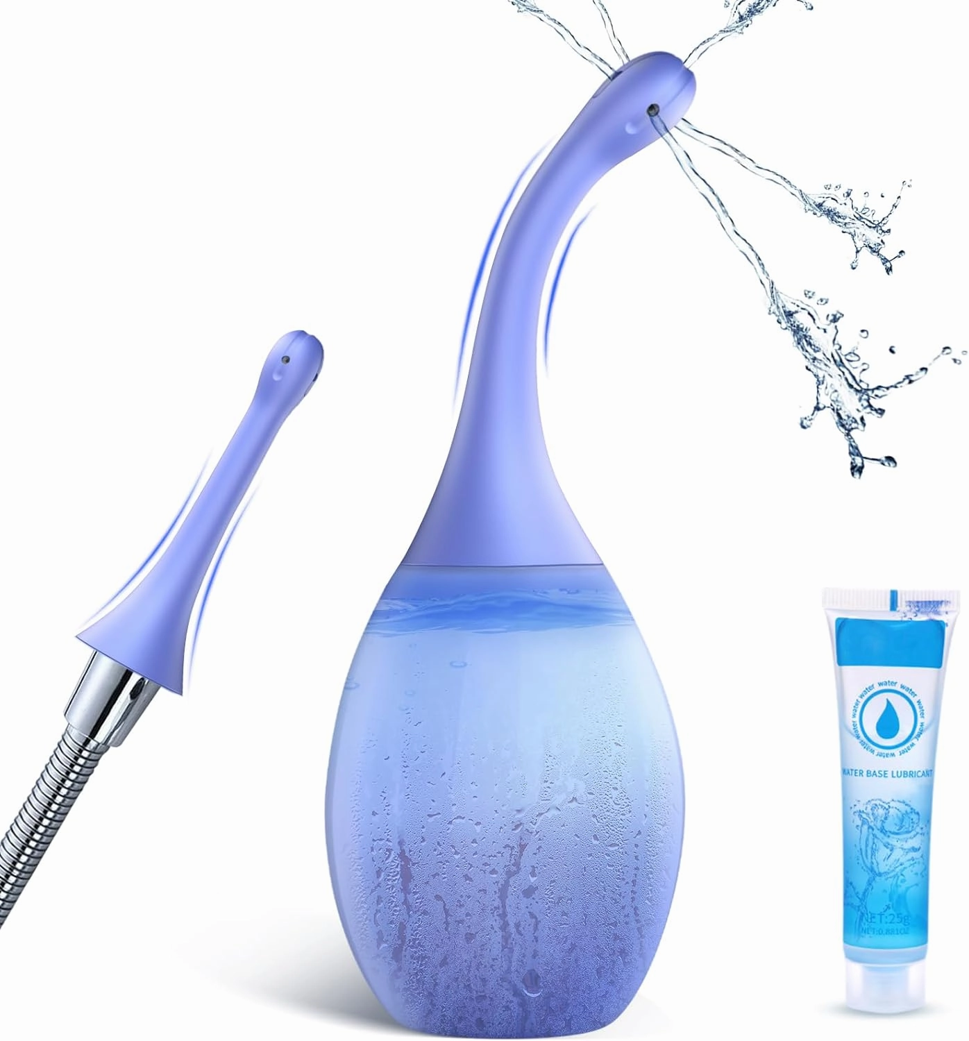 Flexible Tip Anal Douche Automatic Enema Bulb - 20Oz Electric Enemas for Colon Cleanse